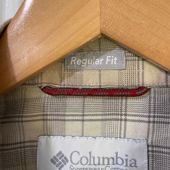 Columbia Cooper Lake Tan Plaid Long Sleeve Button Up Shirt Men's Medium NEW - Picture 9 of 11